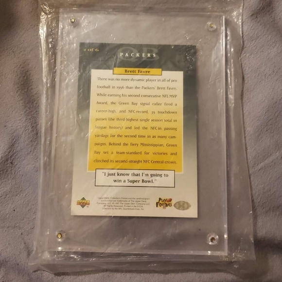 Brand New Brett Favre Quarterback Superbowel Card - Picture 2 of 2